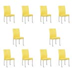 Set van 10 Leren eetkamerstoelen Comfort met wieltjes -, Ophalen of Verzenden, Nieuw, Leer, Eén