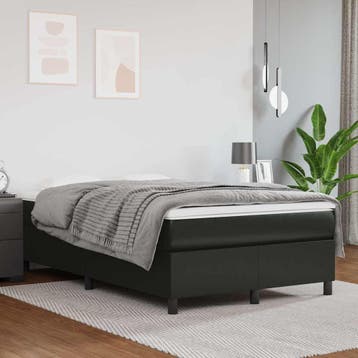 vidaXL Boxspring bed kunstleer zwart 120x200 cm, Verzenden