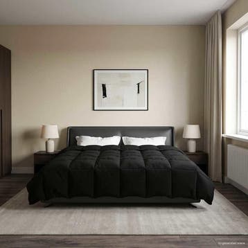 vidaXL Volledig Jaar Dekbed 200 x 200 cm 4 seizoenen Zwart, Verzenden