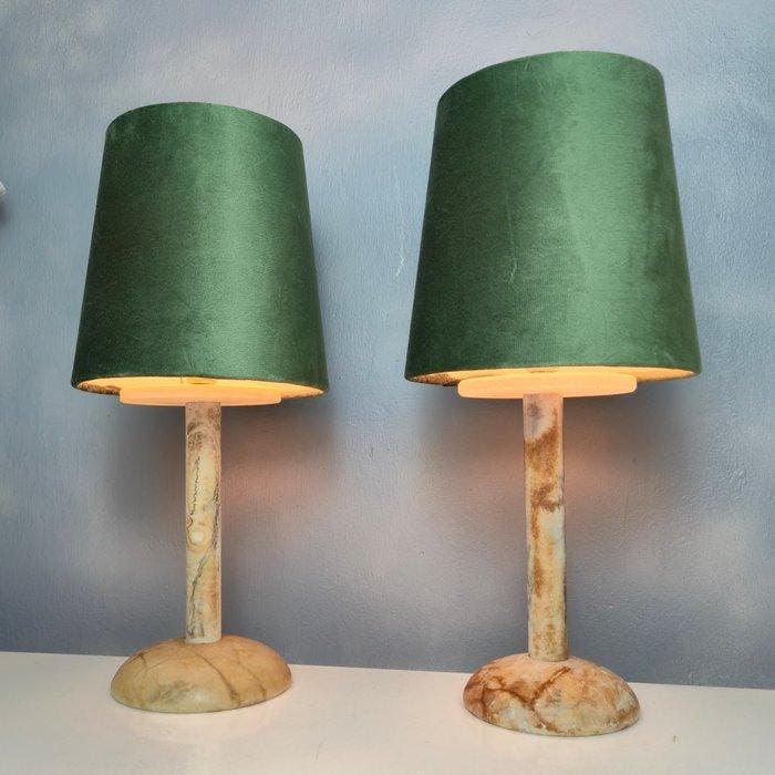 Bureaulamp (2) - Trendy Bohemian Lampen van Marmersteen en, Antiquités & Art, Art | Objets design