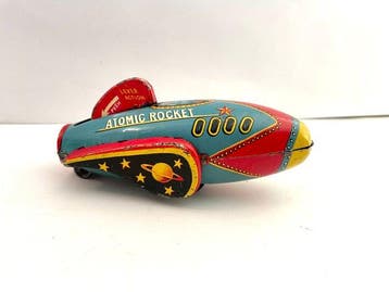 Masudaya / Cragstan - Blikken speelgoed - Atomic Rocket -