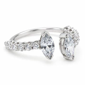 Zonder minimumprijs - Ring - 14 karaat Witgoud - 1.35ct. tw.