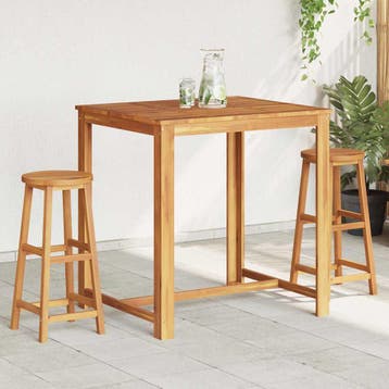 vidaXL Barkrukken 2 st massief acaciahout, Tuin en Terras, Verzenden, Nieuw