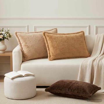 vidaXL Kussensloop 2 st HOUTEN Taupe 50 x 75 cm Nep, Verzenden