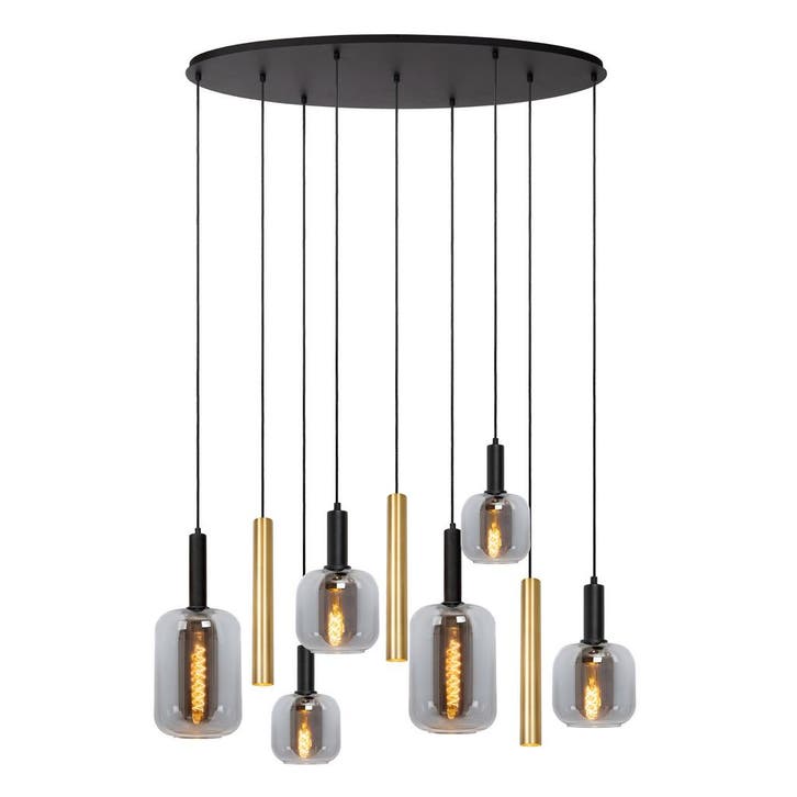 Hanglamp Lucide JOANET -  - 6xE27 - Messing, Maison & Meubles, Lampes | Suspensions, Envoi