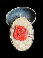 Reliekhouder - Brons, Gouden cartouche, Glas - 20e eeuw - Ex