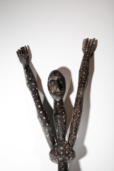 Zeldzaam groot standbeeld Ubanga Nyami. - Lengola - DR Congo, Antiek en Kunst, Kunst | Niet-Westerse kunst