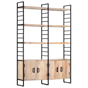 vidaXL Boekenkast met 4 schappen 124x30x180 cm massief, Verzenden, Nieuw