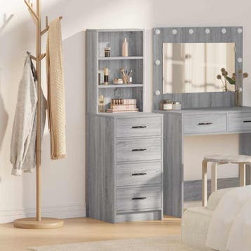 vidaXL Highboard Grijs sonoma 40 x 41 x 135 cm Bewerkt hout, Verzenden, Nieuw