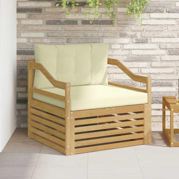 vidaXL Buitensofa Wit en crèmekleurig, Verzenden, Nieuw