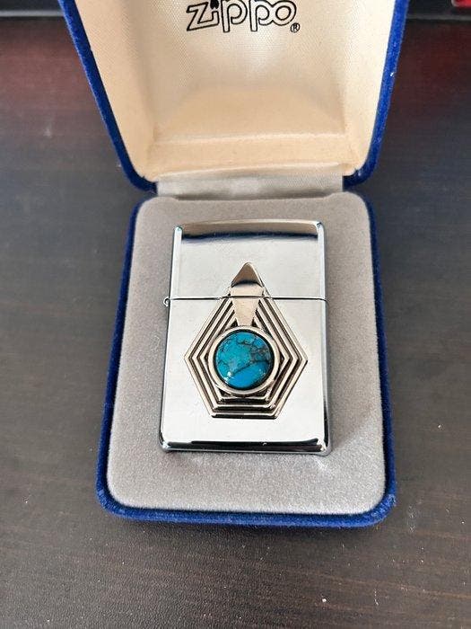 Zippo - D XII Western Winged Turquoise - Zonder minimumprijs, Collections, Articles de fumeurs, Briquets & Boîtes d'allumettes