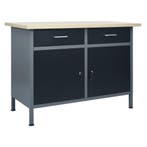 vidaXL Werkbank 120x60x85 cm staal zwart, Verzenden, Nieuw