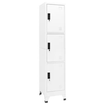 vidaXL Lockerkast 38x45x180 cm staal wit, Verzenden, Nieuw