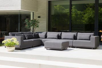 Flow. Lux hoekbank XL sooty |   Sunbrella | SALE, Tuin en Terras, Nieuw