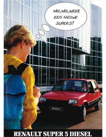 1986 RENAULT 5 SUPER DIESEL BROCHURE NEDERLANDS, Nieuw
