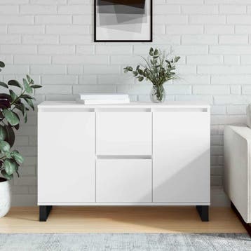vidaXL Dressoir 101,5x35x70 cm bewerkt hout wit, Verzenden, Nieuw
