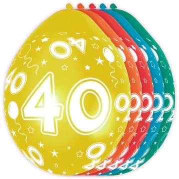 Ballonnen 40 Jaar Versiering 30cm 5st, Hobby en Vrije tijd, Verzenden, Nieuw