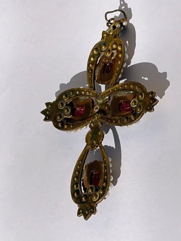 Kruishanger Hengende kruis Perpignano in verguld brons,, Bijoux, Sacs & Beauté