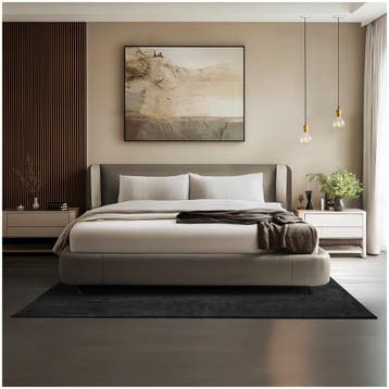Kortpolig vloerkleed Soft Zone - 140 x 200 cm, zwart, Verzenden, Nieuw