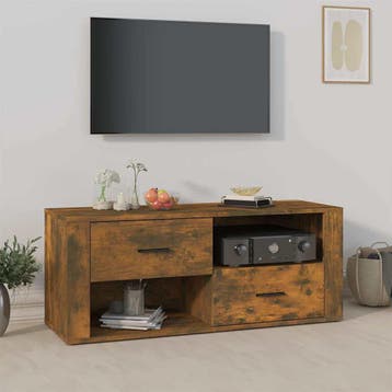 vidaXL Tv-meubel 100x35x40 cm bewerkt hout gerookt, Verzenden, Nieuw