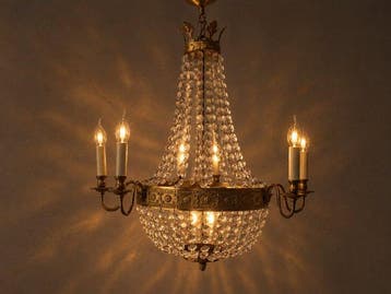 Lampe à suspendre - Majestueuse lampe araignée en cristal et