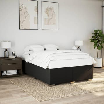 vidaXL Bedframe zonder matras stof zwart 140x200 cm, Verzenden, Nieuw