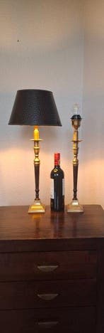 Lampe de table (2) - Cuivre - Sans casquettes, Antiquités & Art