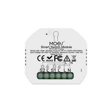 MOES WRM-104B-MS dubbele slimme schakelaar - wifi en RF, Verzenden, Nieuw
