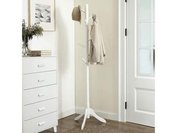 Veiling - Kapstok massief hout wit 8 haken, Huis en Inrichting, Woonaccessoires | Kapstokken, Nieuw