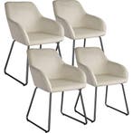 tectake Eetkamerstoel Jeane, fluweellook, sledeonderstel - F, Huis en Inrichting, Verzenden, Nieuw