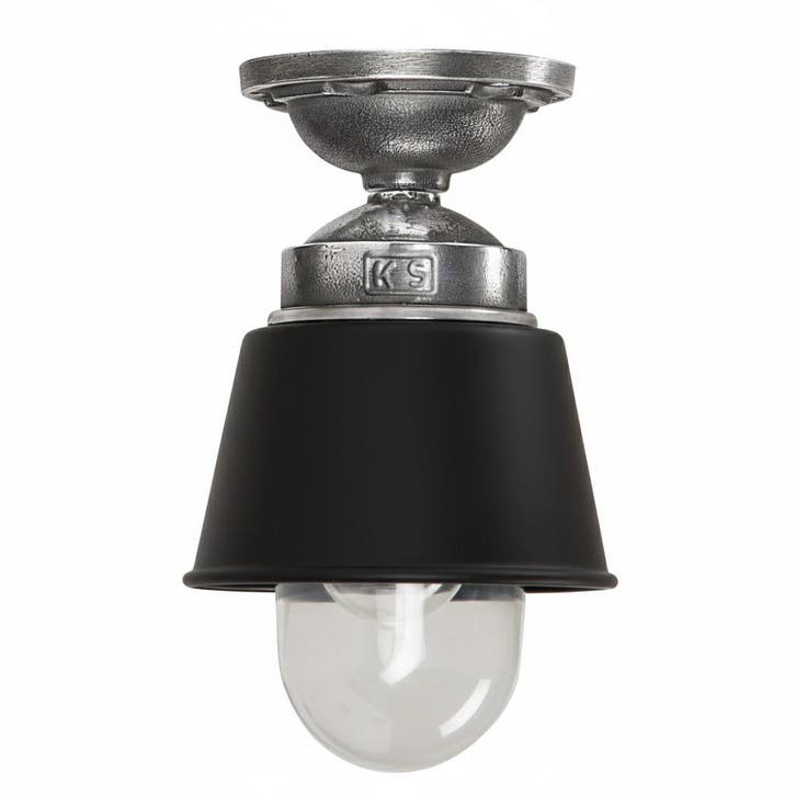 Plafondlampen Plafondlamp Kostas Zwart Aluminium E27 Binnen, Huis en Inrichting, Lampen | Plafondlampen, Verzenden