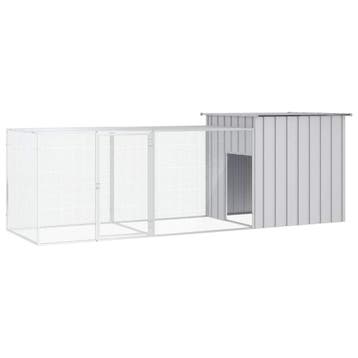 vidaXL Kippenhok 300x91x100 cm gegalvaniseerd staal grijs, Verzenden, Nieuw