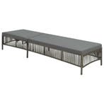 vidaXL Ligbed met kussen poly rattan grijs, Verzenden, Nieuw