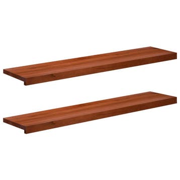vidaXL Trapmatten 2 st Bruin 110 x 25 x 2 cm Massief, Verzenden, Nieuw