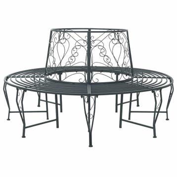vidaXL Boom Bank 8-Aantal zitplaatsen Ø 160 x 89 cm Staal, Verzenden