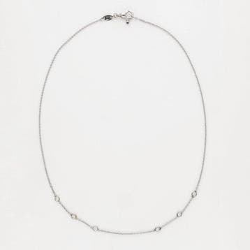 Collier - 14 carats Or blanc Diamant (Naturelle), Handtassen en Accessoires, Kettingen, Nieuw