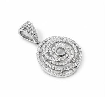 Pendentif - 18 carats Or blanc - 0.96ct. tw. Diamant
