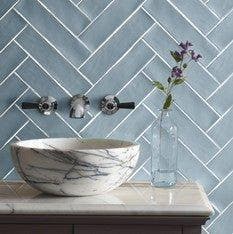 Wandtegel Ragno Viena Blauw Glans 7,5x30 (Muurtegels), Nieuw, 20 tot 40 cm, 10 m² of meer, Wandtegels