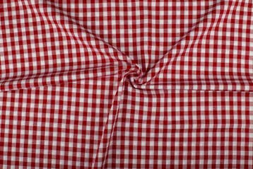 Boerenbont stof rood wit geruit - 10mm geruit, 120 cm of meer, Ophalen of Verzenden, Katoen, Rood