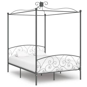 vidaXL Hemelbedframe metaal grijs 120x200 cm, Verzenden, Nieuw