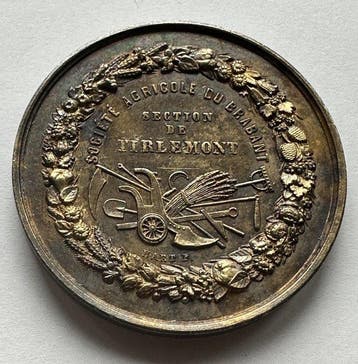 Belgique. Penning Koning Leopold II - Section de Tirlemont, Postzegels en Munten