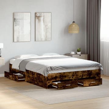 vidaXL Bedframe met lades bewerkt hout gerookt eikenkleurig, Huis en Inrichting, Verzenden, Nieuw
