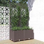 vidaXL Plantenbak met latwerk 80x40x136 cm polypropeen bruin, Verzenden, Nieuw