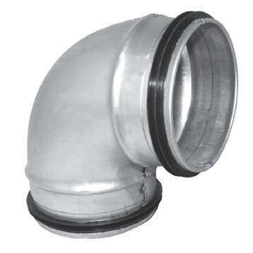 Korte bocht 90º met rubberdichting - geperst - Ø 150mm, Doe-het-zelf en Bouw, Verzenden, Nieuw