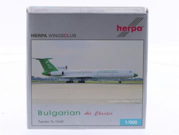 Schaal 1:500 Herpa 510899 Tupolev Tu-154M Bulgarian Air C..., Ophalen of Verzenden