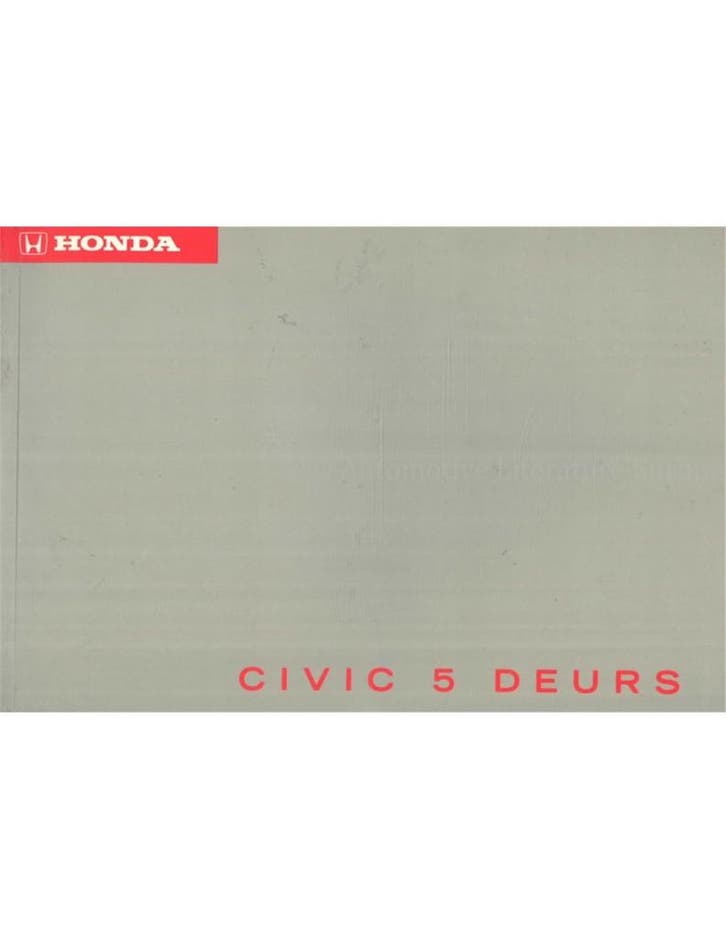 1996 HONDA CIVIC 5-DEURS INSTRUCTIEBOEKJE NEDERLANDS, Autos : Divers, Modes d'emploi & Notices d'utilisation