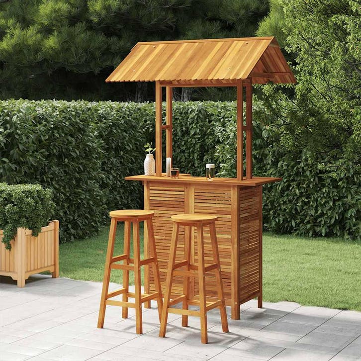 vidaXL 3-delige Tuinbarset massief acaciahout, Tuin en Terras, Tuinsets en Loungesets, Nieuw, Verzenden