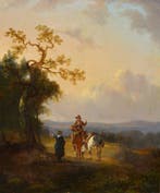 Nederlandse school (XIX) - Boslandschap met figuren