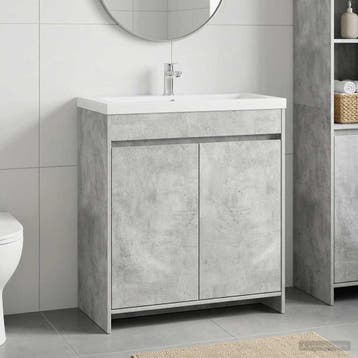 vidaXL Badkamer Onder Het Wastafel Kast Betongrijs 78,5 x, Verzenden, Nieuw