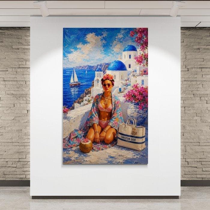 Yolanda López Calzadilla - FRIDA EN SANTORINI XXL, Antiquités & Art, Art | Objets design